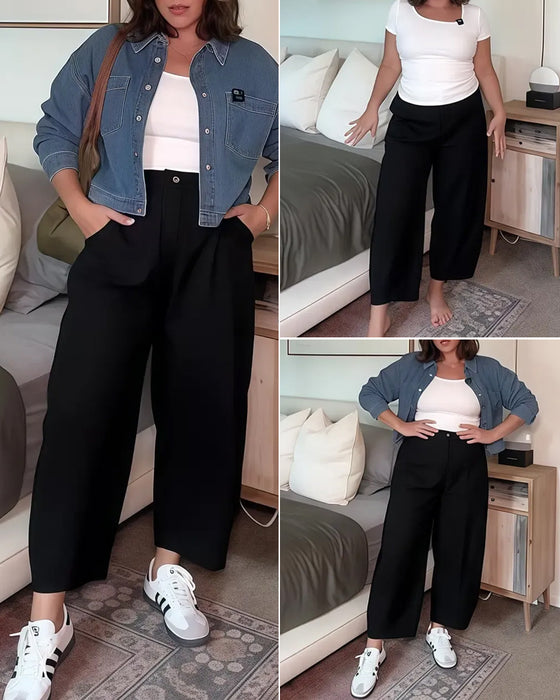 Broek Knoop Zak Wijd-Been Geknipt