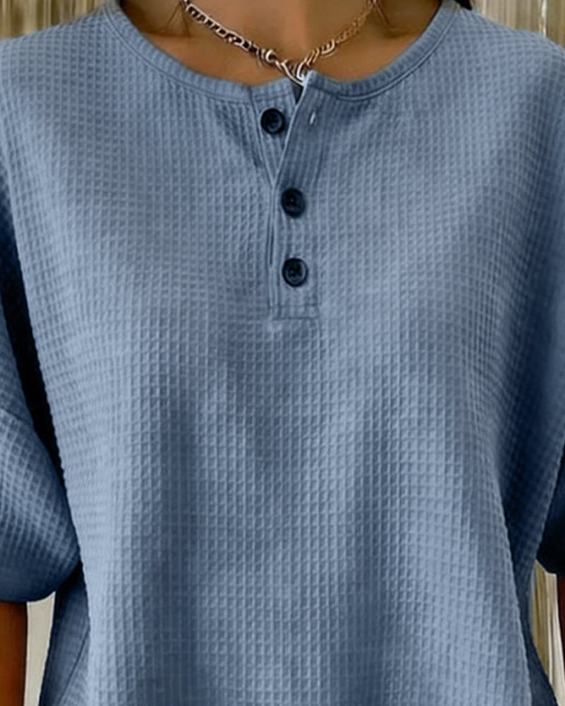 Top Wafel Loose Casual