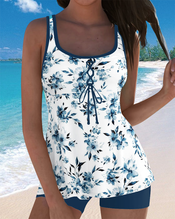 Tankini Bedrukte Lichaam Bedekkende Boxer Shorts