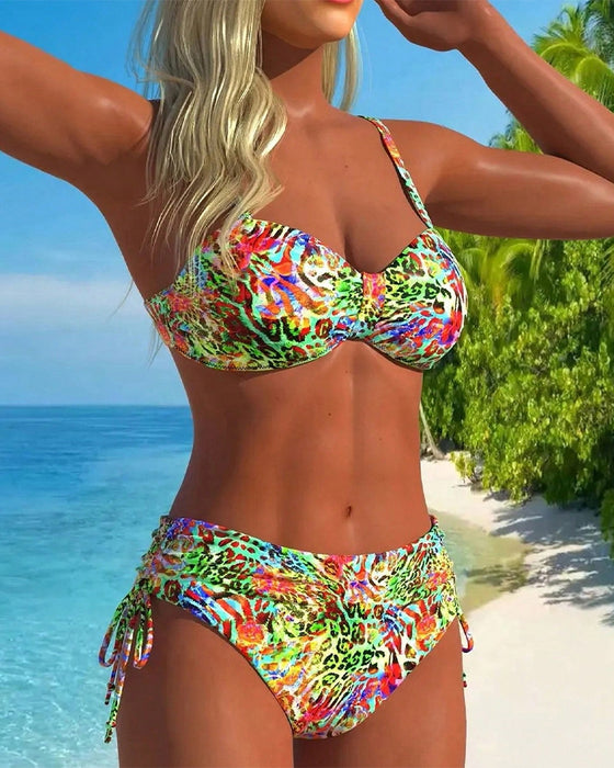 Opvallende Tweedelige Badpak met Luipaardprint