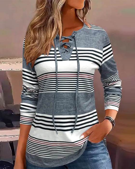 T - Shirt Met Strepen Voor Casual Dragen