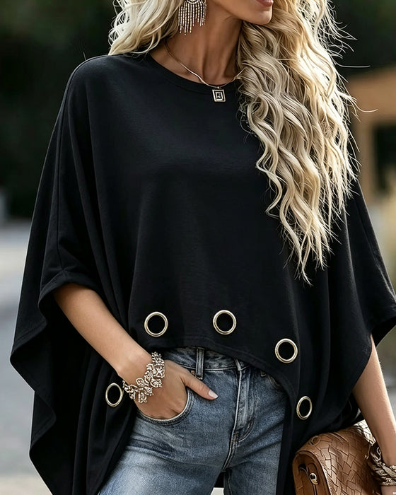 Top Metalen Ring Zoom Loose Fit Cape