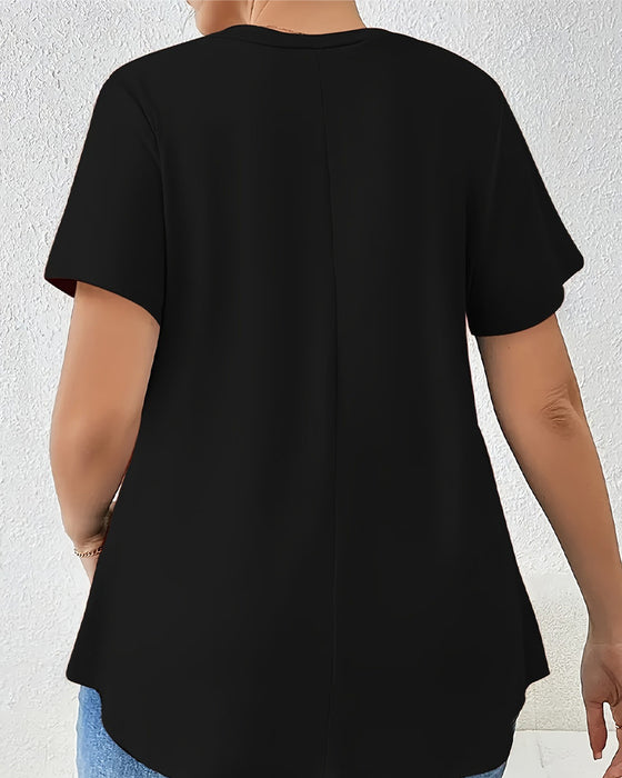 T-Shirt Effen Korte Mouw Kruisband