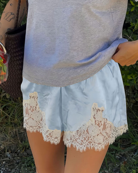 Shorts Mode Kantenrand Patchwork