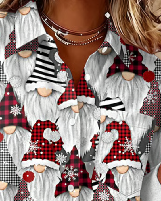 Overhemd Met Kerstboomprint En Reverskraag