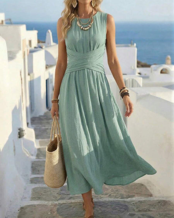 Jurk Kruising Taille Mouwloos