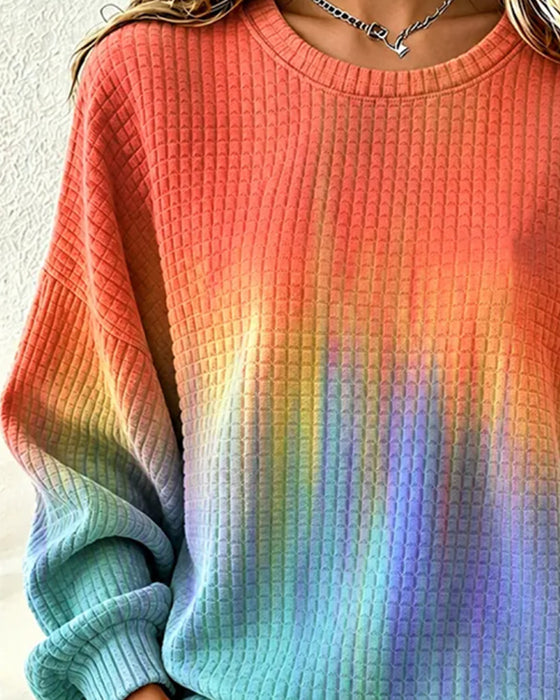 Sweatshirt Verloop Tie-Dye Casual Ronde Hals