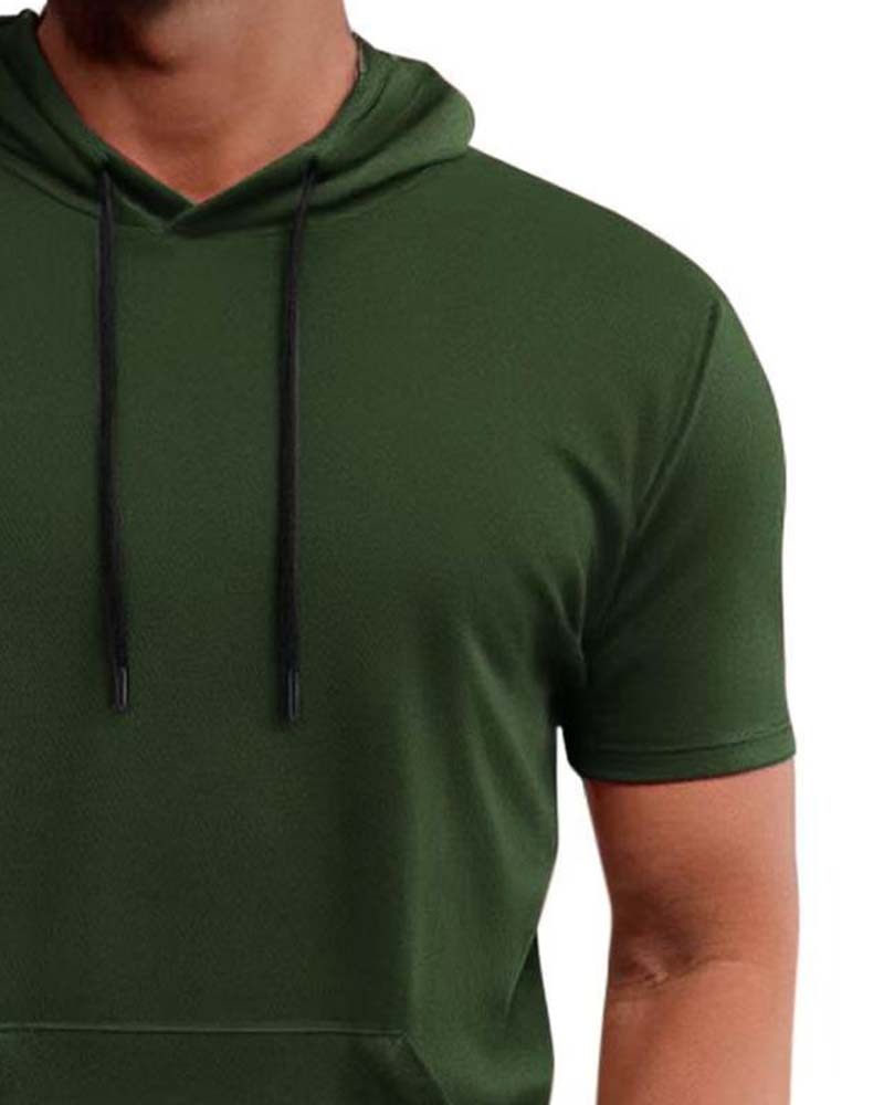 T-Shirt Capuchon Snel Droog Korte Mouw