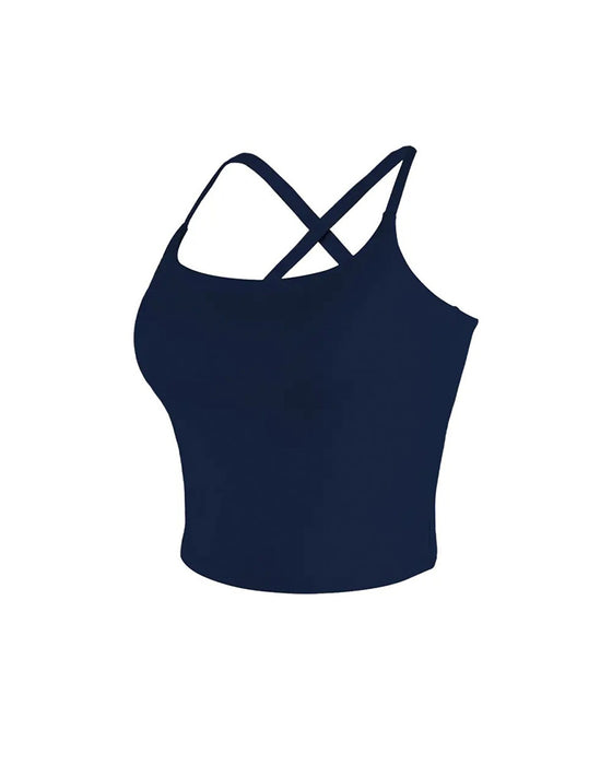 Cami Top Rug Kruis Effen
