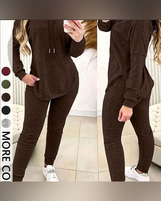 Tweedelige Set Met Capuchon Gebogen Zoom Casual