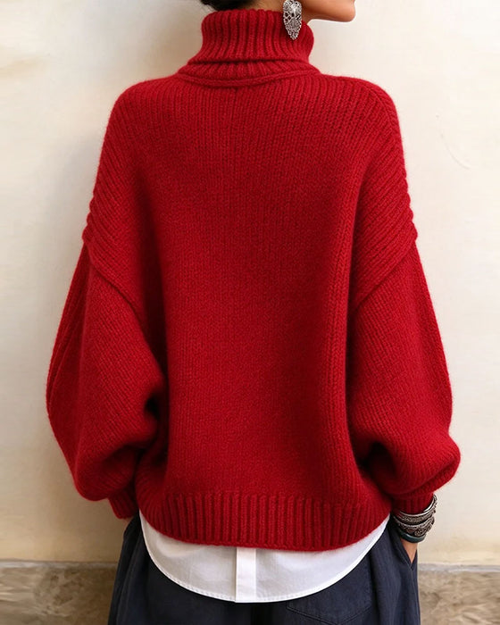 Pullover Vintage Knoop Knoop Turtleneck Mode