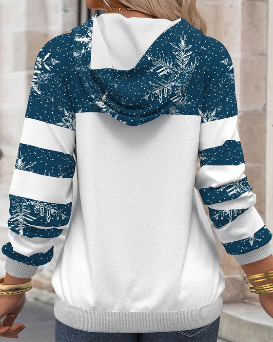 Hoodie Casual Sneeuwvlokprint