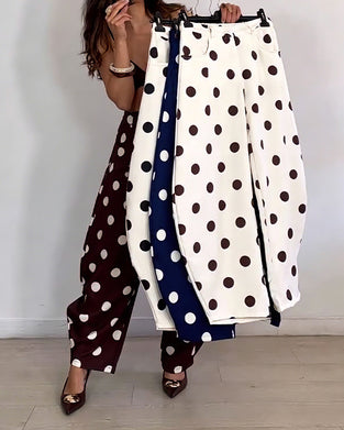 Broek Vintage Polka Dot Casual Harem