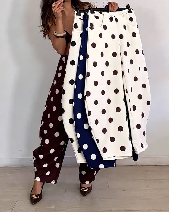 Broek Vintage Polka Dot Casual Harem