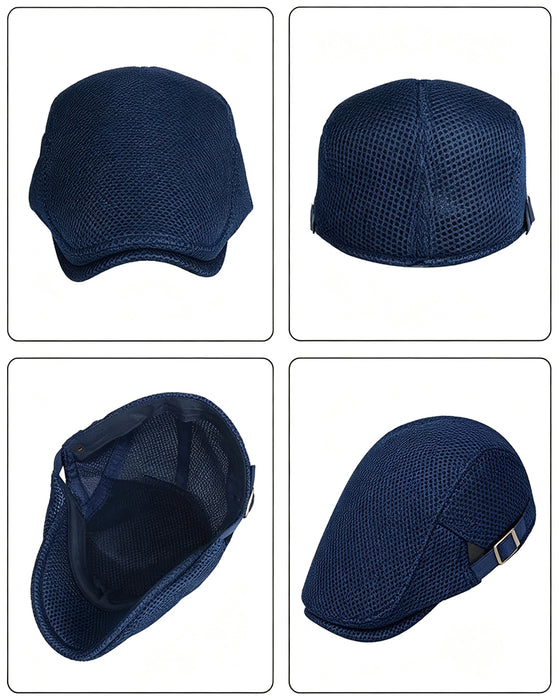 Heren Ademend Mesh Platte Pet - Verstelbare Newsboy Ivy Baret Zomerhoed