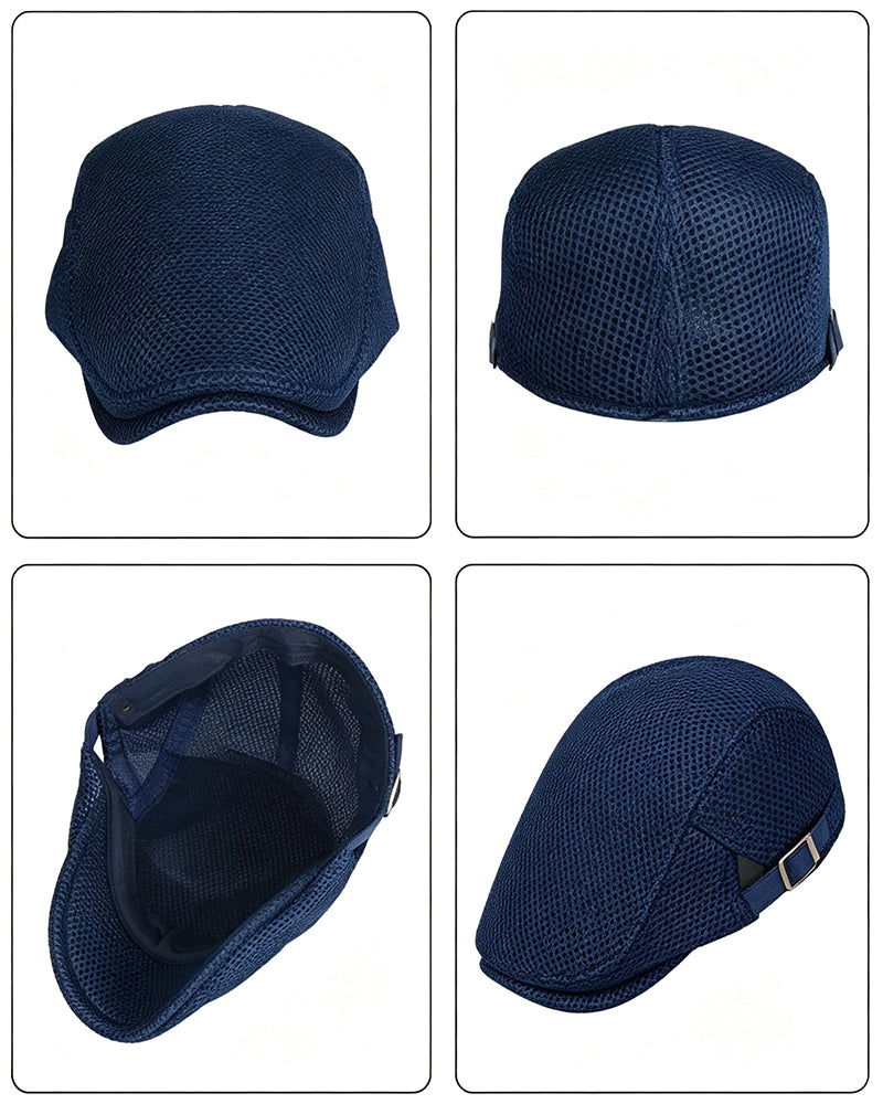 Heren Ademend Mesh Platte Pet - Verstelbare Newsboy Ivy Baret Zomerhoed