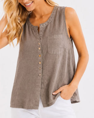 Tank Top Casual Knoop Mouwloos