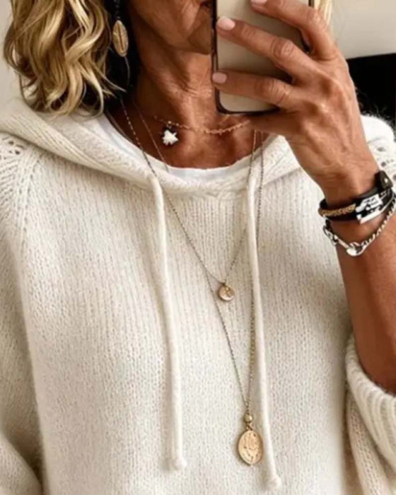 Pullover Met Capuchon Uitgesneden Zak