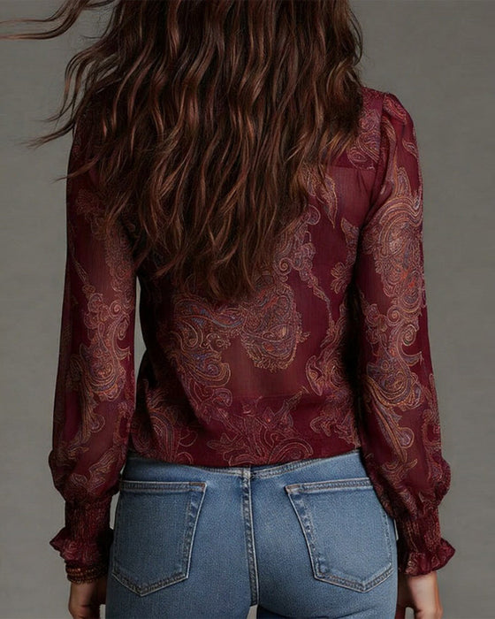 Blouse Half-Zip Ruis Retro