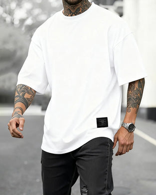 T-Shirts Ronde Hals Los Geweven Label