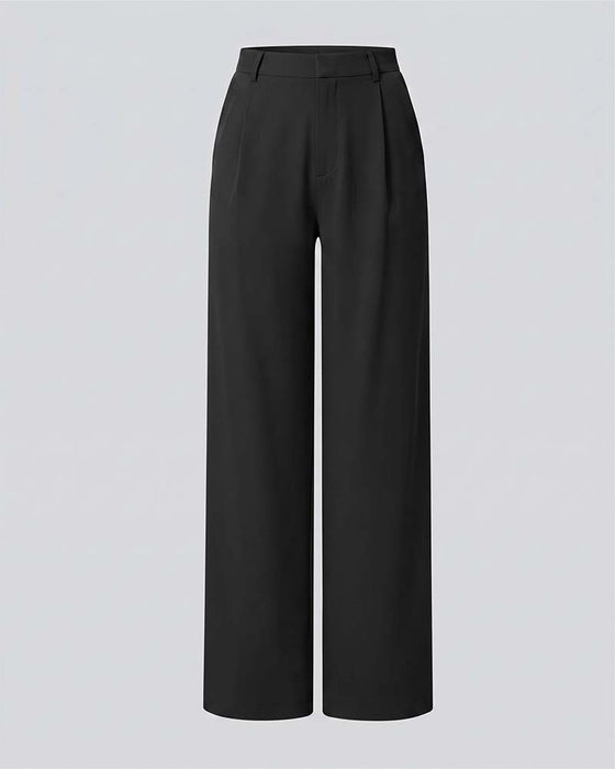 Rechte Broek In Effen Kleur Met Val Voor Pak
