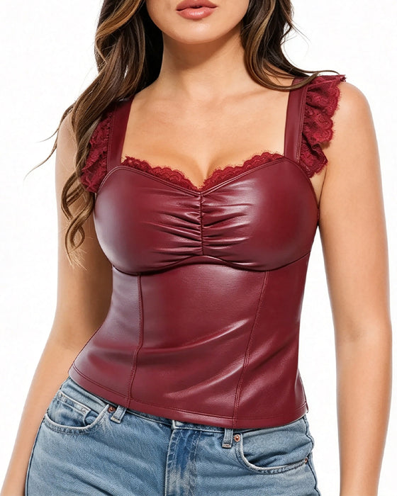 Tanktop PU Kant Ruche