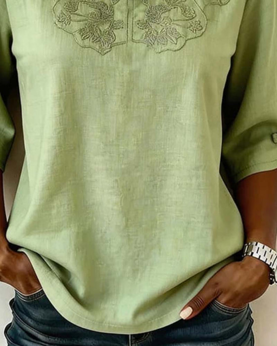 Blouse Frog Knoop Mandarin Kraag Chinese Stijl