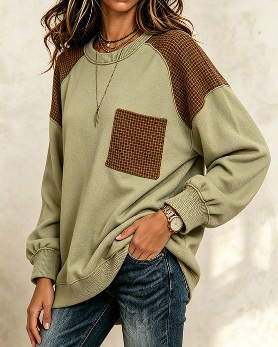 Sweatshirt Ronde Hals Contrast Casual