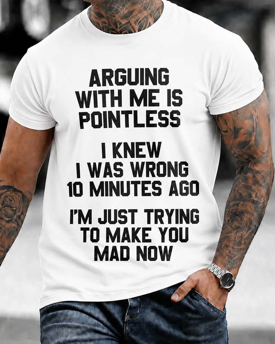 T-Shirt Heren Ronde Hals Letter