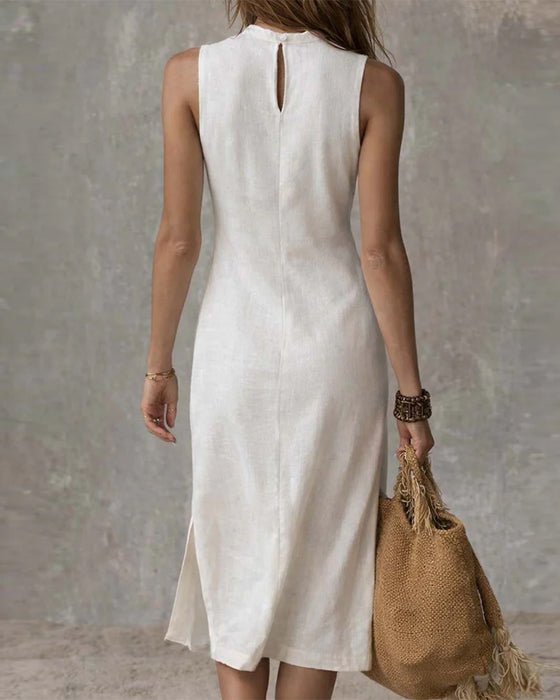 Jurk Elegant Mouwloos Split