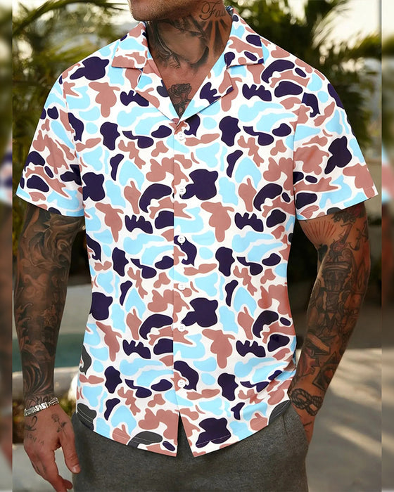 Heren Overhemd Casual Met Camouflage