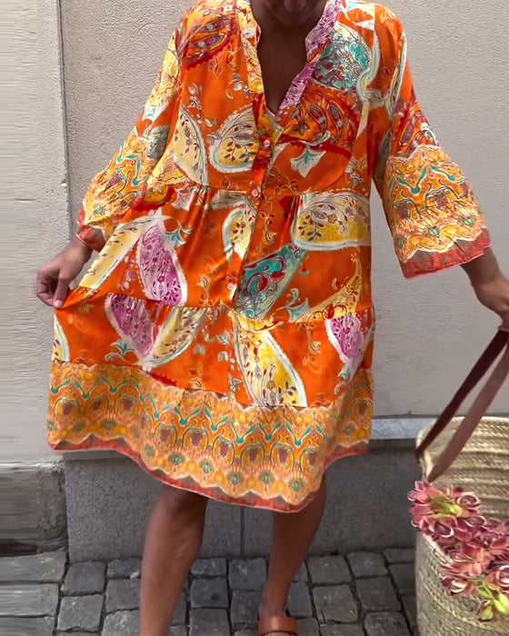 Bohemien Jurk Met Modeprint