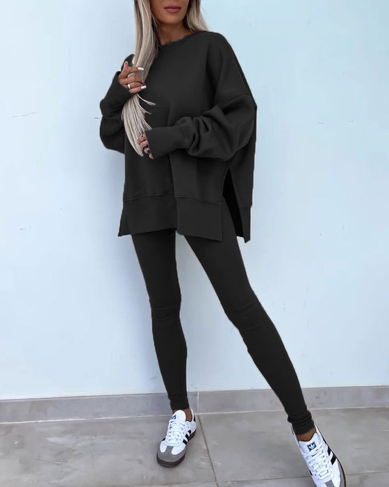 Set Slim Broek Los Sweatshirt