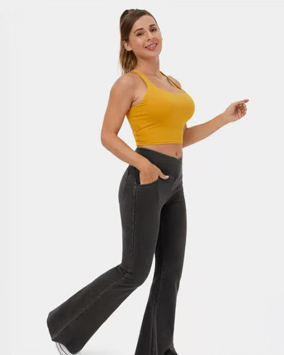 Broek Hoge Rekbaarheid Mode Zak Flare