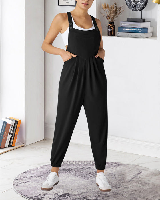 Jumpsuit Effen Kleur Geplooid