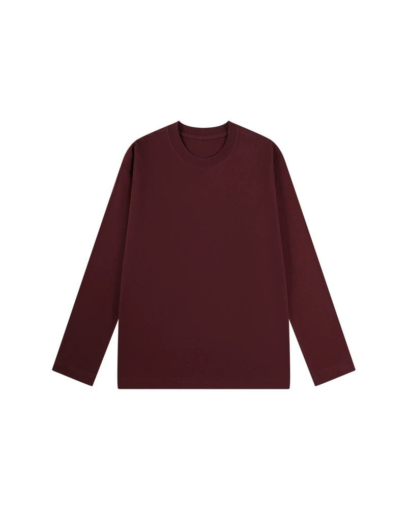 T-Shirt Heren Ronde Hals Lange Mouw Split