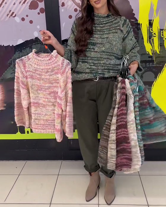 Retro Trui Met Driekwartsmouwen