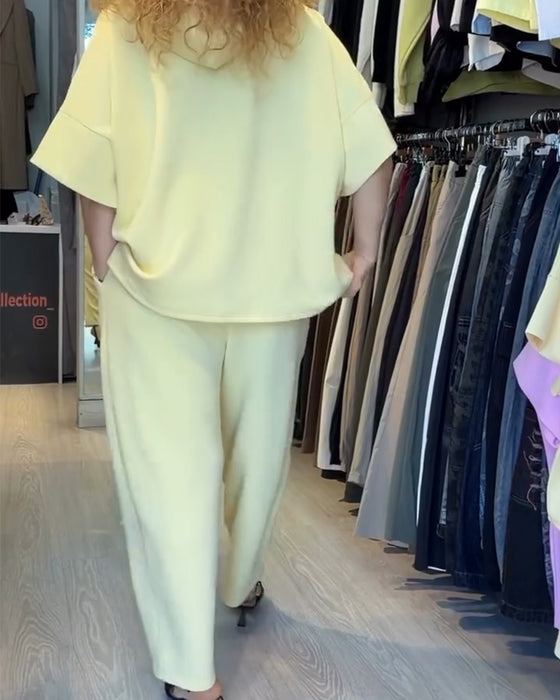 Set Met Capuchon En Pareldetails Casual