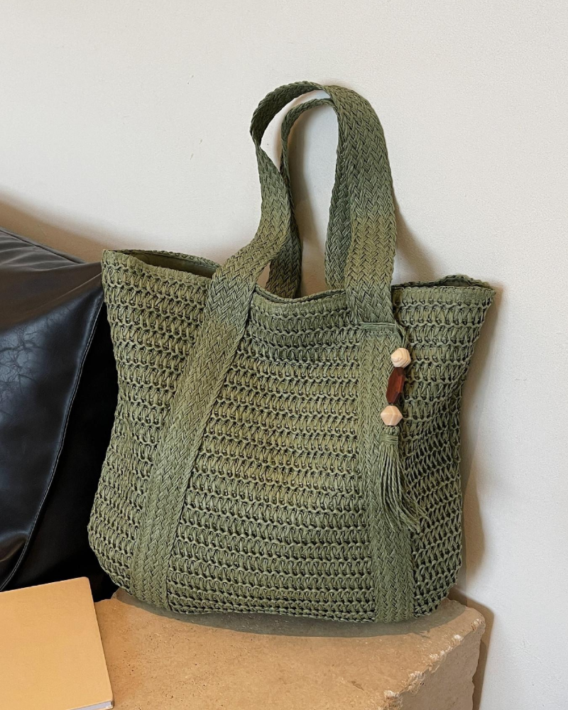 Strandtas Grote Capaciteit Effen Kleur Stro