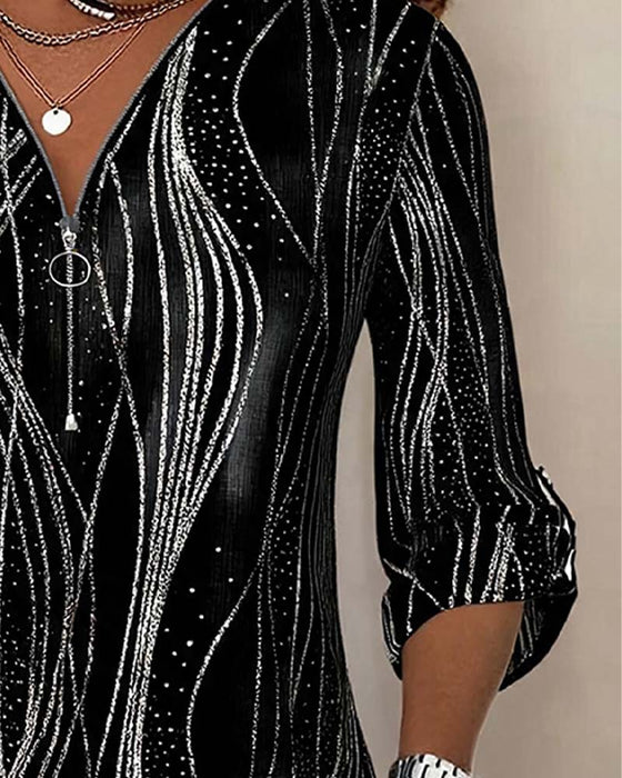 Blouse Rits Lijn Schittering