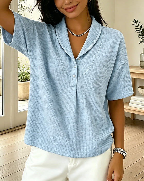 T-Shirt Wafel Henry Effen