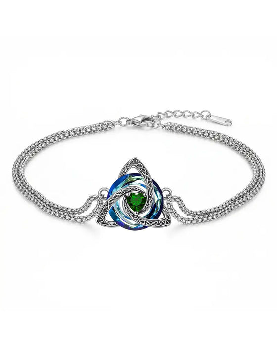 Armband Geboortesteen Keltische Drievoudige Knoop