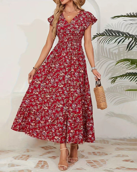 Jurk Bloemen Taille Strik