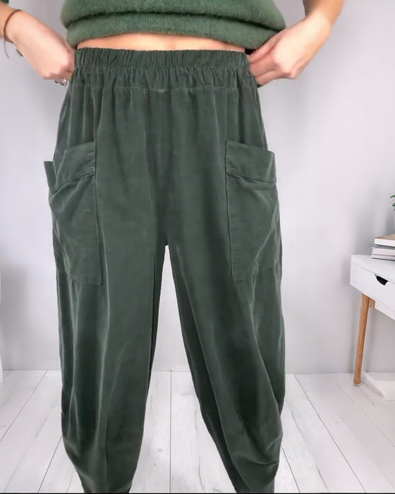 Broek Modieus Elastische Taille En Zakken