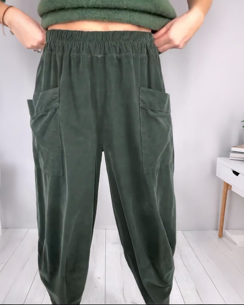 Broek Modieus Elastische Taille En Zakken