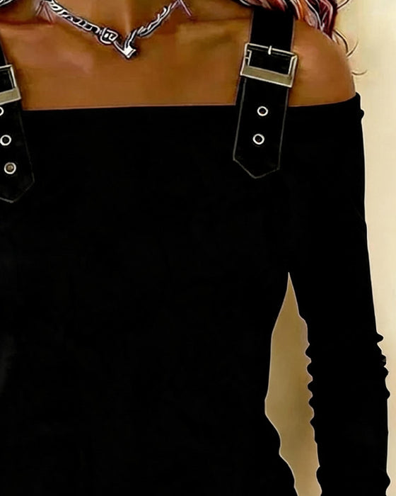 Top Lange Mouw Off-Shoulder Camisole