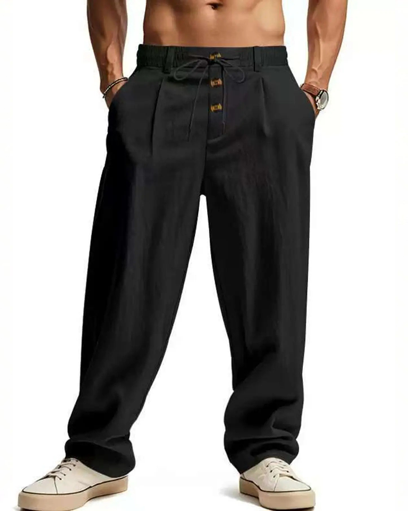 Broek Casual Effen Straight-Leg