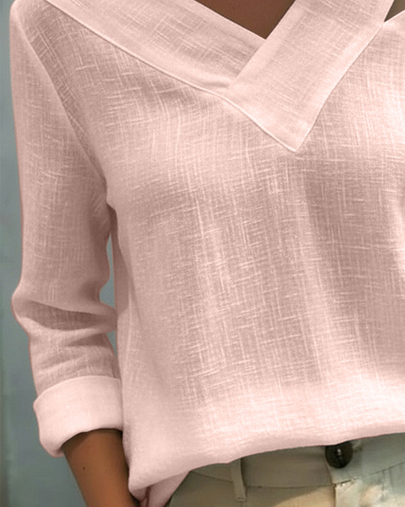 Top Stijlvolle V-Hals Off-Shoulder