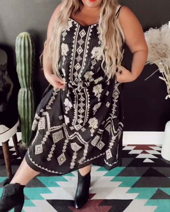 Jurk Spaghettiband Bloemig Vakantie