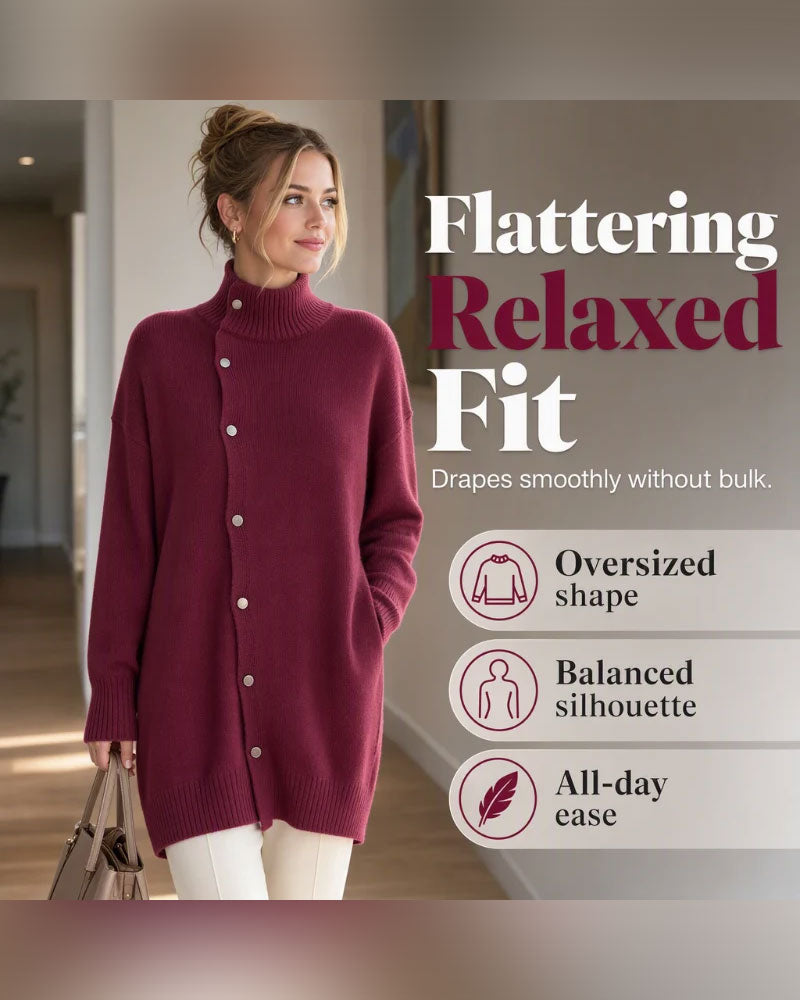 Cardigan Turtleneck Enkel Knoopsluiting